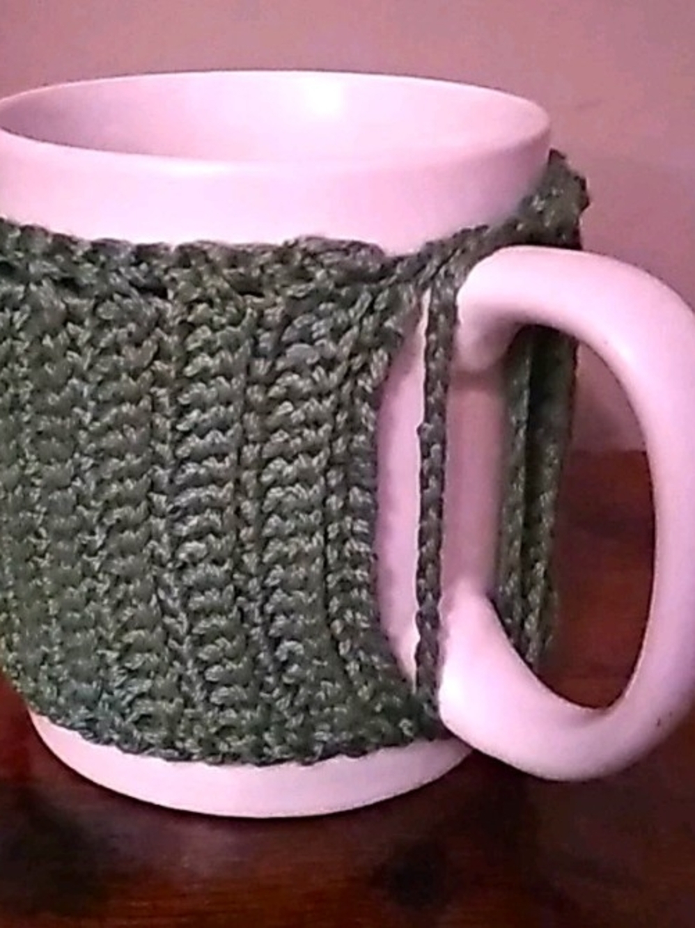 Handmade Green Crochet Mug Cozy for Women Accessories